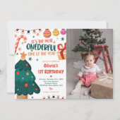 Kerst Onederful Verjaardagsfeest Foto Kaart (Voorkant)