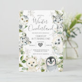 Kerst ONEderland Arctic Animals Jongen 1e Geboorte Kaart (Staand voorkant)