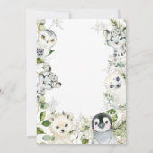 Kerst ONEderland Arctic Animals Jongen 1e Geboorte Kaart (Achterkant)