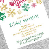 Kerst Ontbijt Uitnodiging Chique Sneeuwvlokken