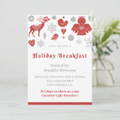 Kerst Ontbijt Uitnodiging Classic Nordic Grey (Staand voorkant)