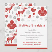 Kerst Ontbijt Uitnodiging Classic Nordic Grey (Voorkant / Achterkant)