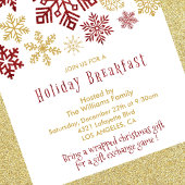 Kerst Ontbijt Uitnodiging Elegante Sneeuwvlokken