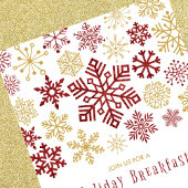 Kerst Ontbijt Uitnodiging Elegante Sneeuwvlokken