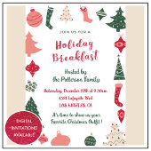 Kerst Ontbijt Uitnodiging Kerstmis Patroon