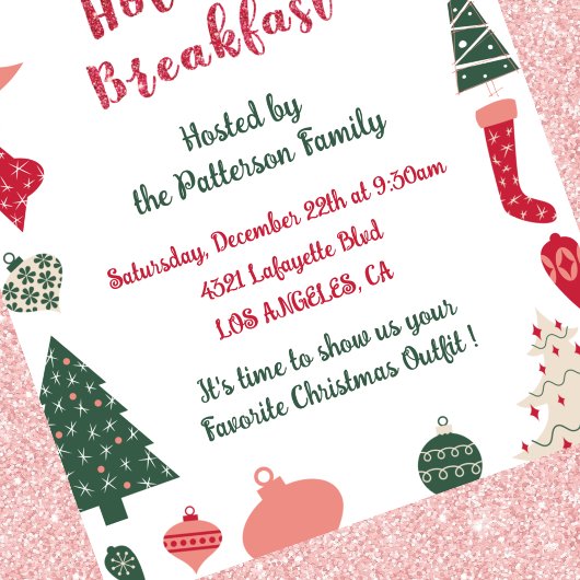 Kerst Ontbijt Uitnodiging Kerstmis Patroon