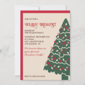Kerst Ontbijt Uitnodiging Klassieke Reuzenboom (Voorkant)