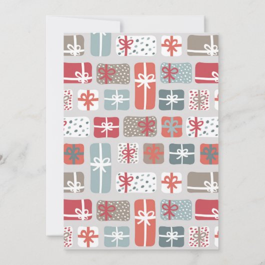 Kerst Ontbijt Uitnodiging Schattige Cadeaupatroon (Achterkant)