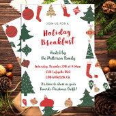 Kerst Ontbijt Uitnodiging Schattigee Bomen Sokken