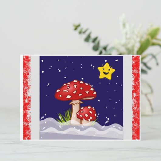 Kerst ontwerp champignons kaart (Staand voorkant)