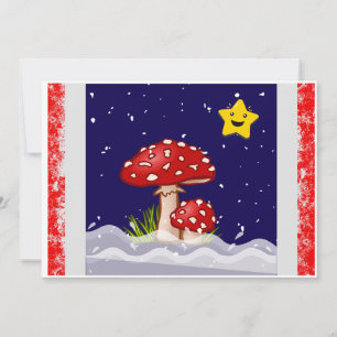Kerst ontwerp champignons kaart