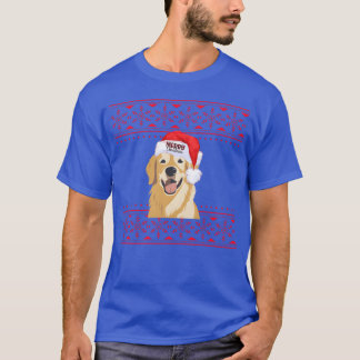 kerst ontwerp Golden retriever prettig kerstfeest T-shirt