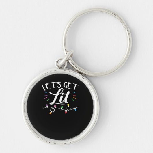 Kerst Ontwerp - Laten we verlicht worden Sleutelhanger (Voorkant)