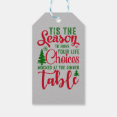 Kerst ontwerp seizoen van keuzes cadeaulabel (Achterkant)