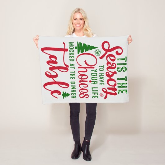 Kerst ontwerp seizoen van keuzes fleece deken (In situ)