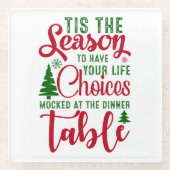 Kerst ontwerp seizoen van keuzes glazen onderzetter (Voorkant)