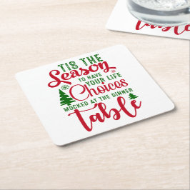 Kerst ontwerp seizoen van keuzes kartonnen onderzetters