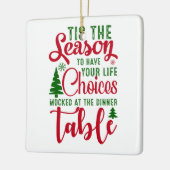 Kerst ontwerp seizoen van keuzes keramisch ornament (Links)