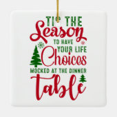 Kerst ontwerp seizoen van keuzes keramisch ornament (Achterkant)