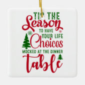 Kerst ontwerp seizoen van keuzes keramisch ornament (Voorkant)