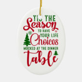 Kerst ontwerp seizoen van keuzes keramisch ornament (Voorkant)