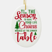 Kerst ontwerp seizoen van keuzes keramisch ornament (Achterkant)