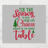 Kerst ontwerp seizoen van keuzes likeurfles etiket (Enkel label)