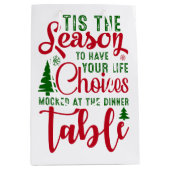 Kerst ontwerp seizoen van keuzes medium cadeauzakje (Voorkant)