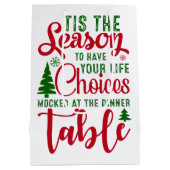 Kerst ontwerp seizoen van keuzes medium cadeauzakje (Achterkant)