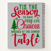 Kerst ontwerp seizoen van keuzes notitieboek (Achterkant)