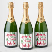 Kerst ontwerp seizoen van keuzes sparkling wijnetiket (Flessen)