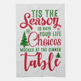 Kerst ontwerp seizoen van keuzes theedoek