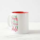 Kerst ontwerp seizoen van keuzes tweekleurige koffiemok (Voorkant links)