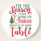 Kerst ontwerp seizoen van keuzes zandsteen onderzetter (Voorkant)