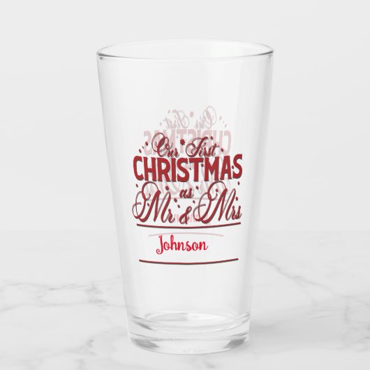 Kerst Onze eerste kerst Mr. & Mrs Mokken Glas (Achterkant)