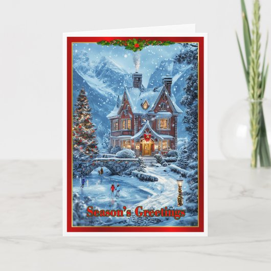 Kerst op de familievijver kaart (Voorkant)