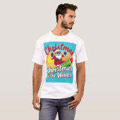 Kerst op de golven van de Kerstman T-shirt (Voorkant volledig)