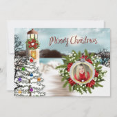 Kerst op de Lake Photo Card Feestdagenkaart (Voorkant)