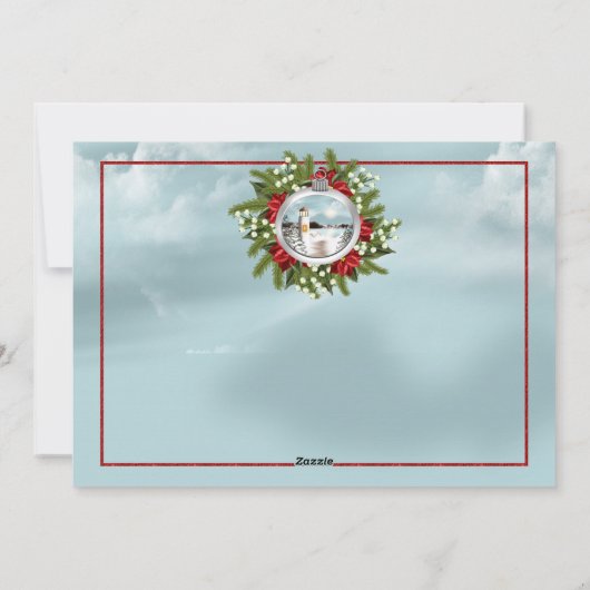 Kerst op de Lake Photo Card Feestdagenkaart (Achterkant)