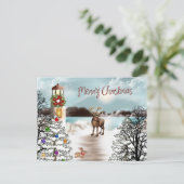 Kerst op de Lake Photo Card Feestdagenkaart (Staand voorkant)