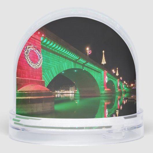Kerst op de London Bridge in Lake Havasu Sneeuwbol (Achterkant)