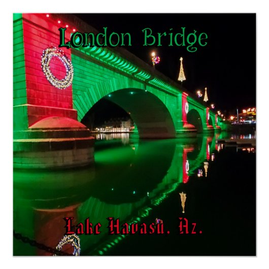 Kerst op de London Bridge, Lake Havasu, Az. Perfect Poster (Voorkant)
