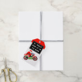 Kerst op de motor cadeaulabel (Met Touw)