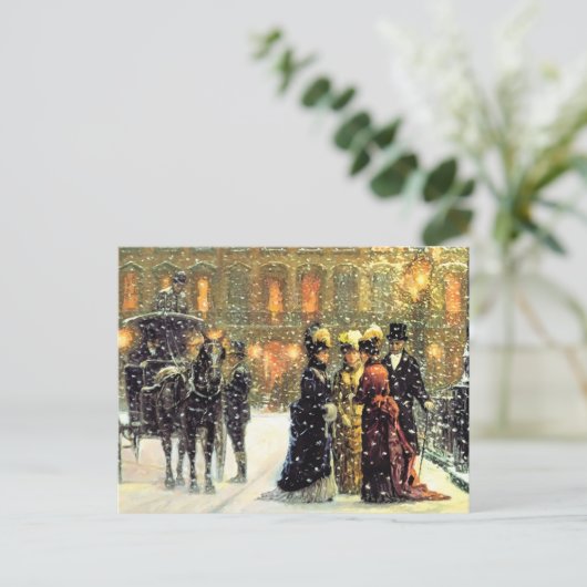  kerst op de Parisiaanse scène Feestdagenkaart (Staand voorkant)