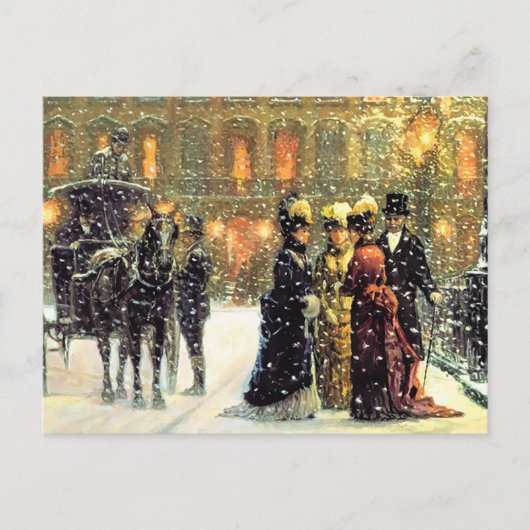  kerst op de Parisiaanse scène Feestdagenkaart (Voorkant)