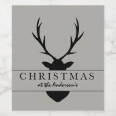 kerst op de... rustic, bos, staar wijn etiket (Enkel label)