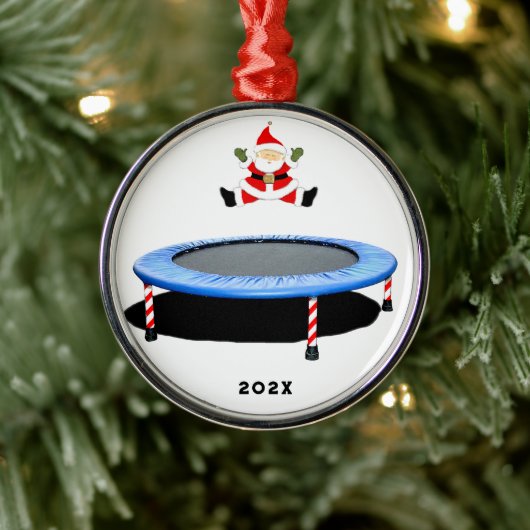 Kerst op de trampoline metalen ornament (Boom)