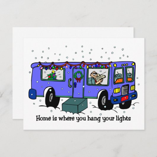 Kerst op de weg briefkaarten (Voorkant / Achterkant)