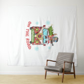 Kerst op de weg Hippie Gnoom Vredesbord Truc Wandkleed (In Situ (horizontaal))