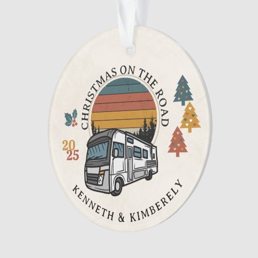 Kerst op de weg RV Ornament (voorkant)